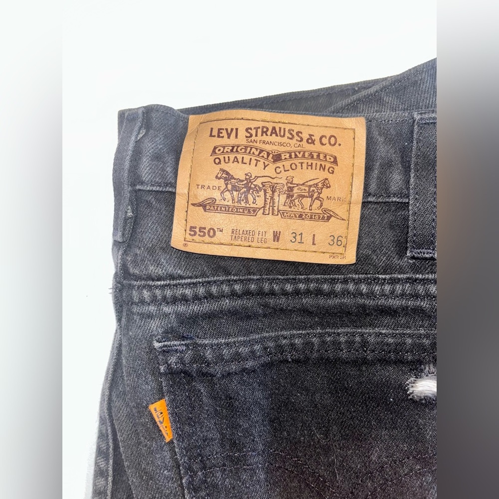 Vintage Levis Jeans 550 Relaxed Fit Jet Black (Orange Tag)